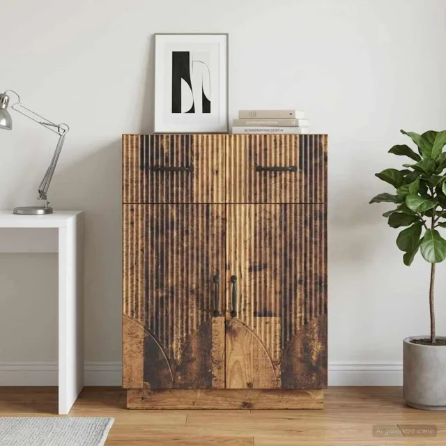 vidaXL Dressoir met lade Oud hout 66 x 34,5 x 87 cm Bewerkt hout Bruin