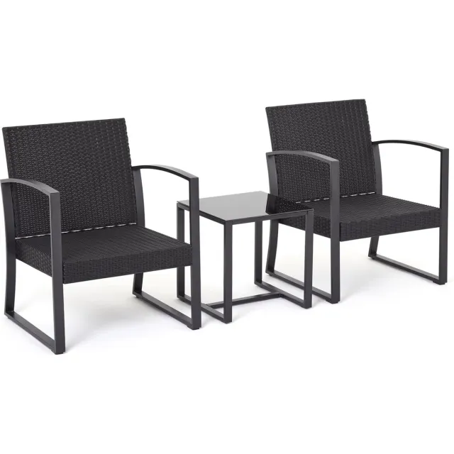 Bolt Edge Tuinset - Voor 2 personen - Waterbestendig - Loungeset stijl Zwart