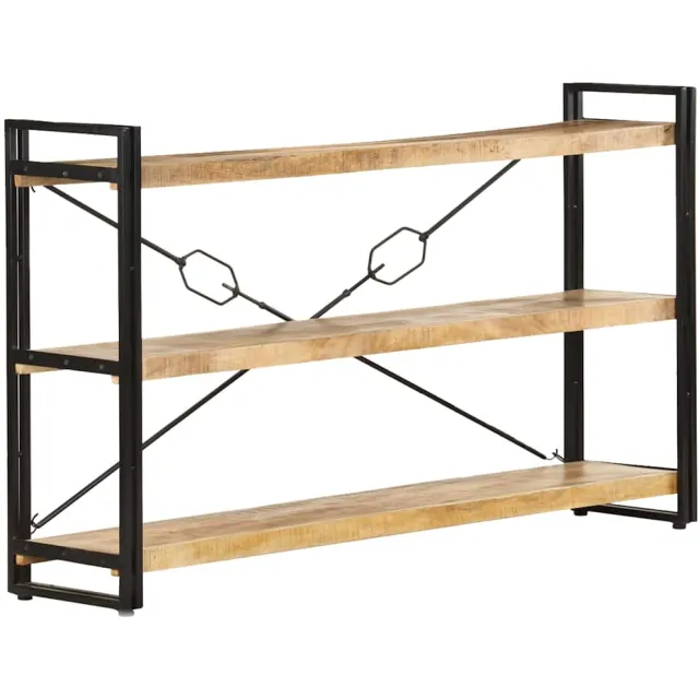 vidaXL Boekenkast met 3 schappen 140x30x80 cm massief mangohout Bruin