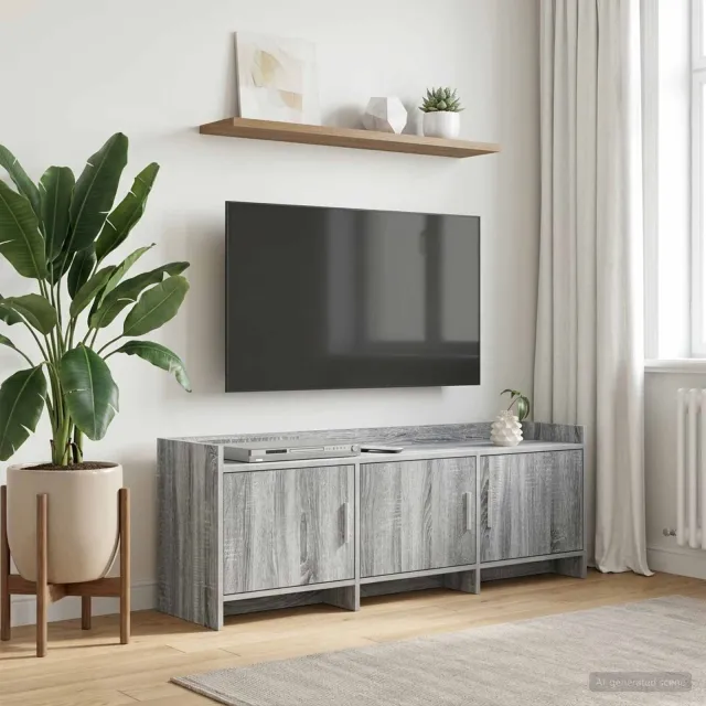 vidaXL TV-kast 130 x 33 x 47 cm Grijs Sonoma Bewerkt hout, foto 2