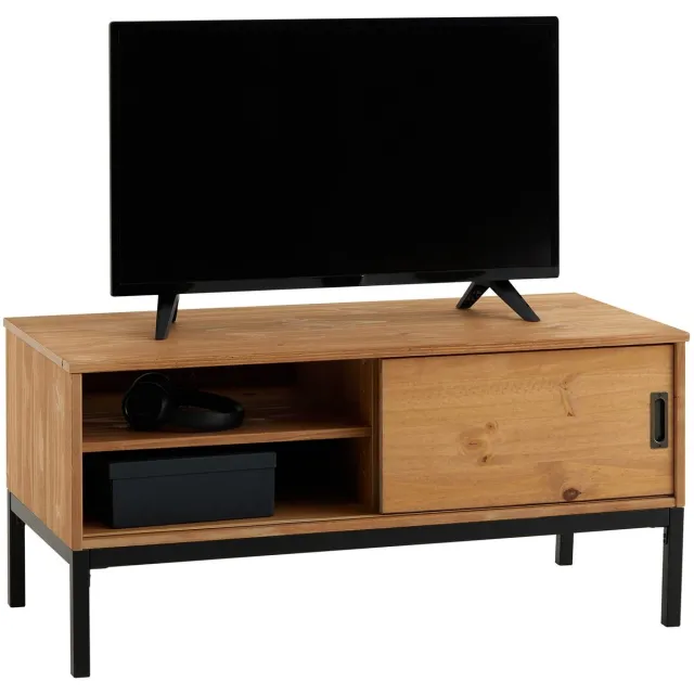 IDIMEX TV-lowboard SELMA 100 cm van massief hout - naturel bruin