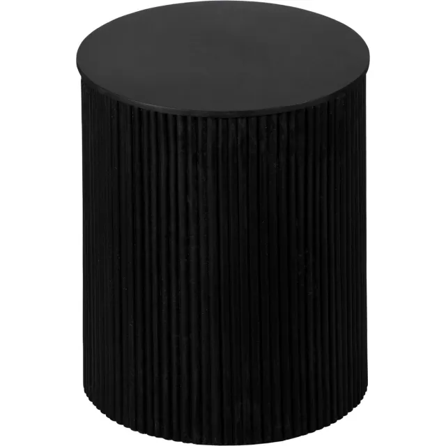 Lewis & Loft Bijzettafel Lonne - FSC® mangohout – Rond ⌀40 – Zwart