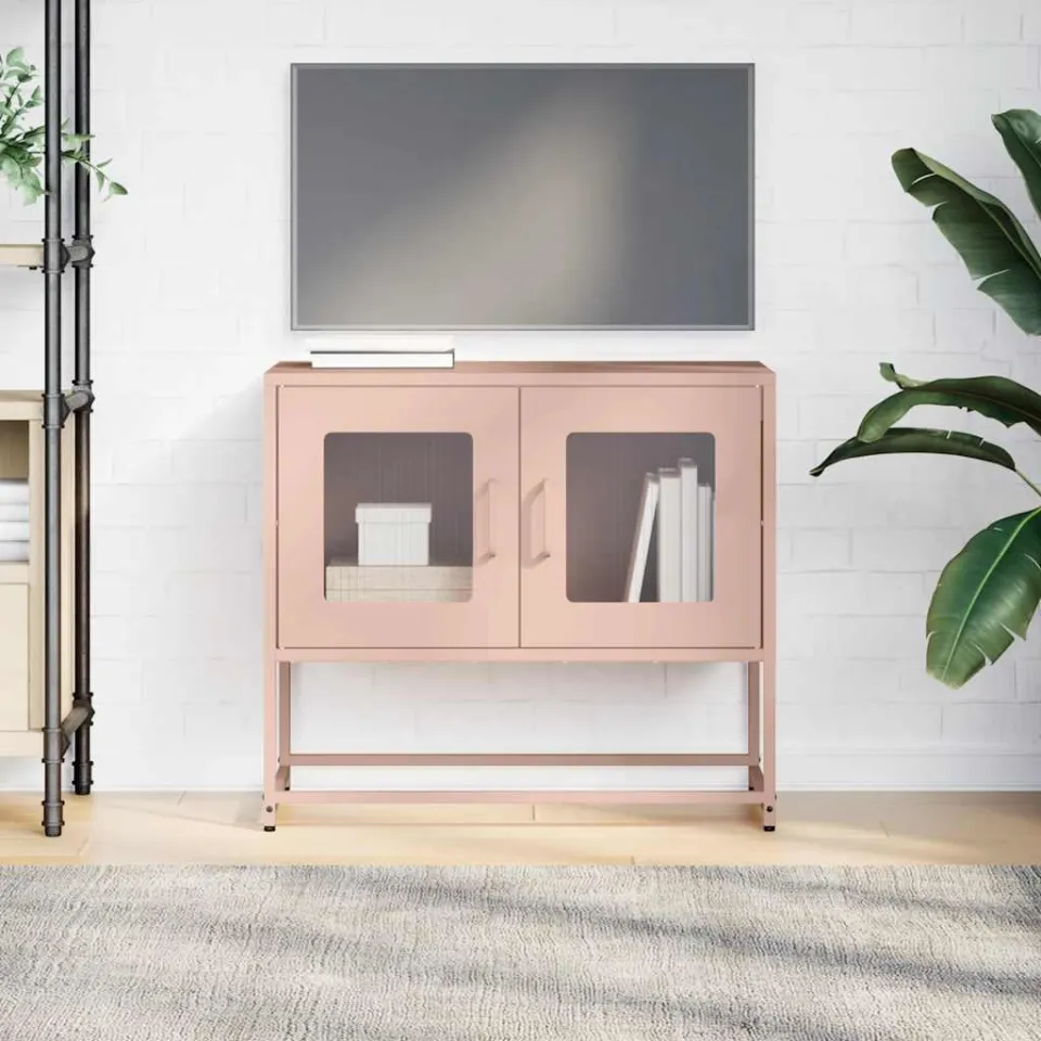 vidaXL Tv-meubel 68x39x60,5 cm koudgewalst staal roze, foto 4