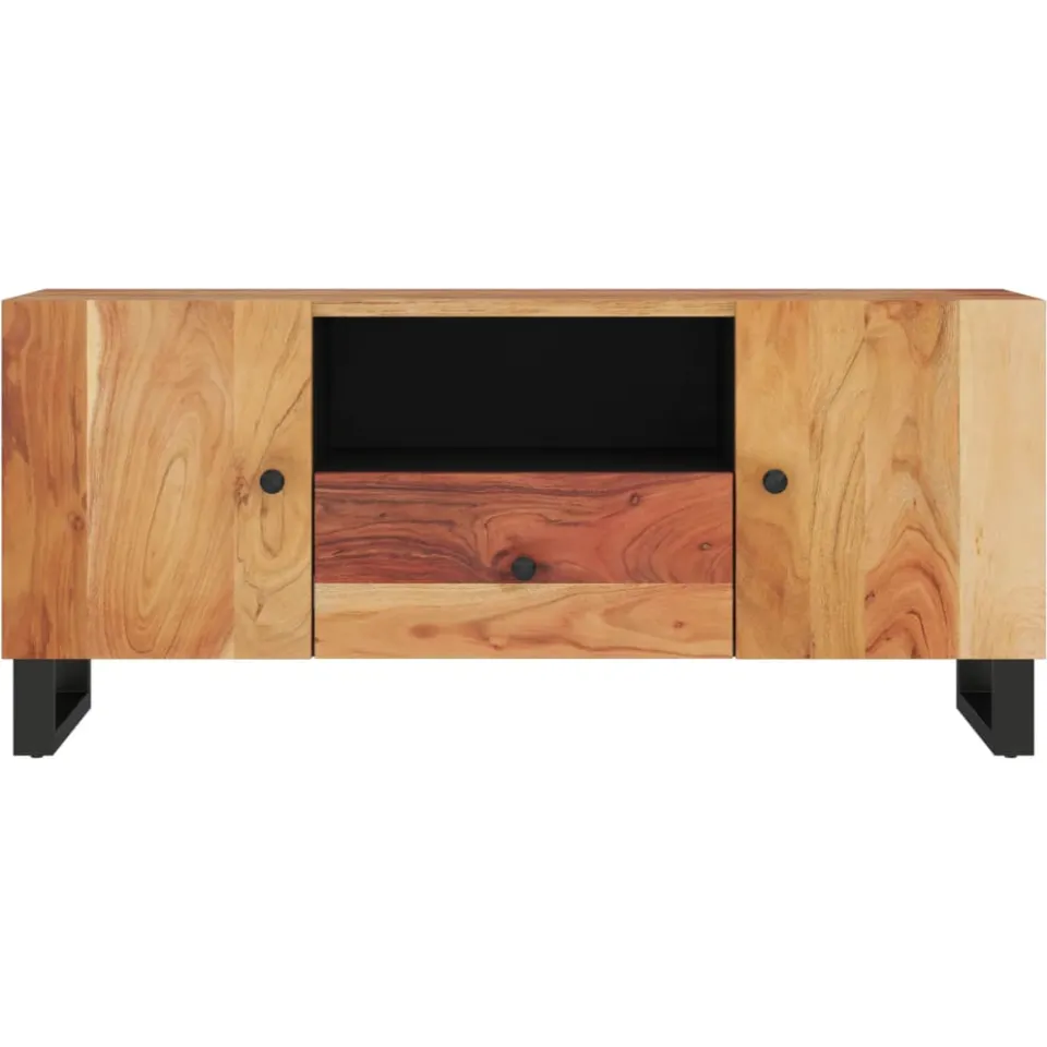 vidaXL Tv-meubel 105x33,5x46 cm massief acaciahout en bewerkt hout bruin, foto 4