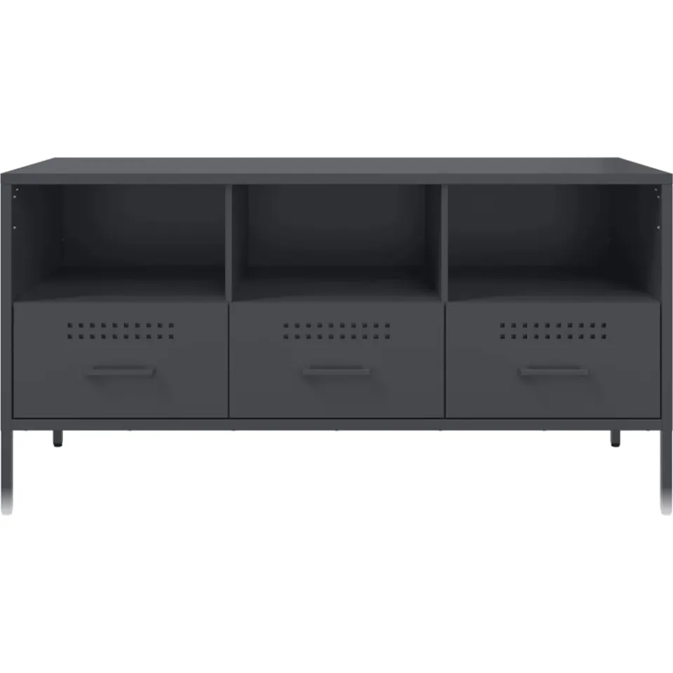 vidaXL Tv-meubel 100,5x39x50,5 cm staal antracietkleurig, foto 4