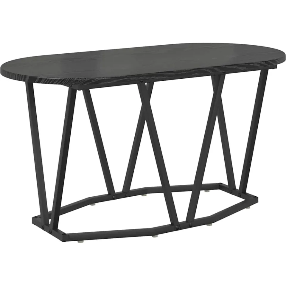 vidaXL Salontafel Zwart Eiken 80 x 40 x 40.5 cm Bewerkt hout en metaal, foto 3