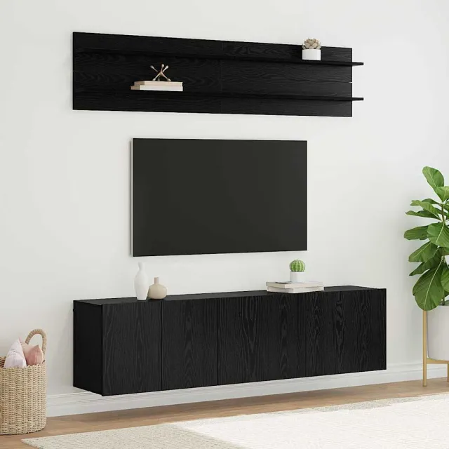 vidaXL TV Eenheden 6 st Zwart eiken Bewerkt hout