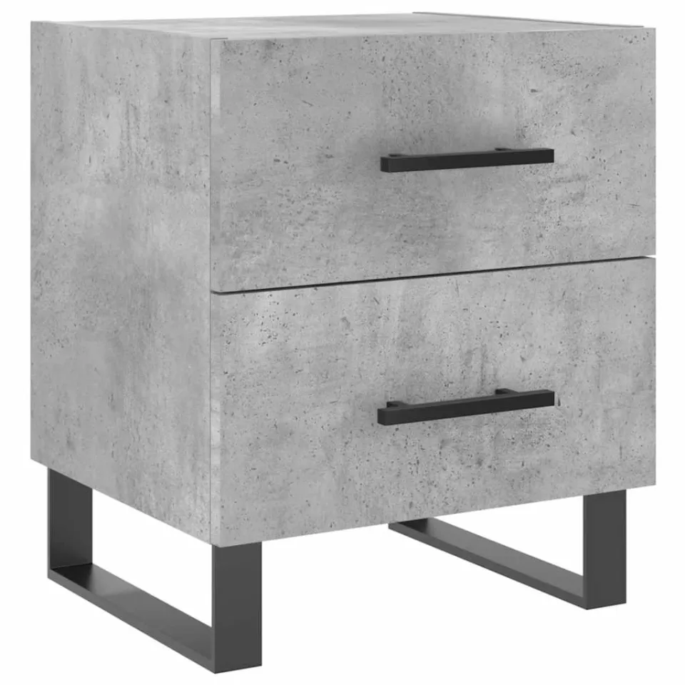 vidaXL Nachtkastjes 2 st 40x35x47,5 cm bewerkt hout betongrijs grijs, foto 4