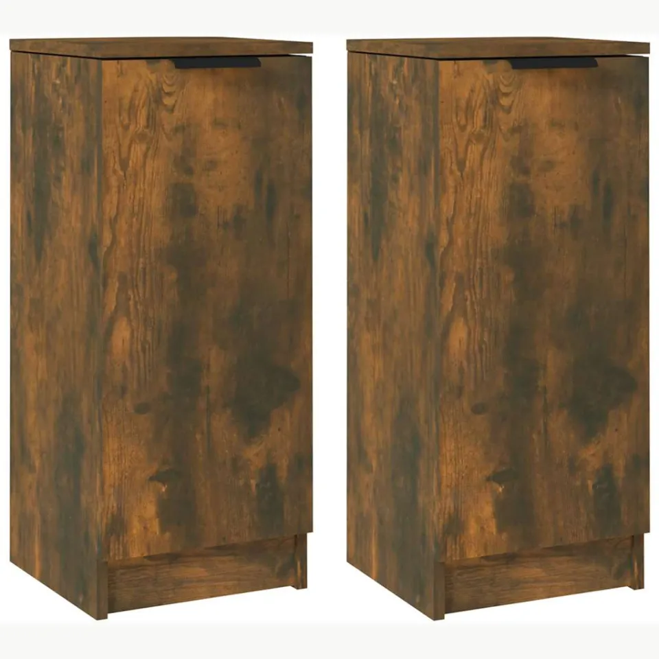 vidaXL Dressoirs 2 st 30x30x70 cm bewerkt hout gerookt eikenkleurig, foto 3