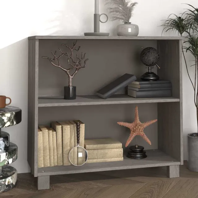 vidaXL Dressoir HAMAR 85x35x80 cm massief grenenhout lichtgrijs