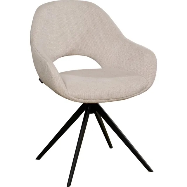 Woonexpress Eetkamerstoel Liperi - Stof - Beige - 58 x 83 x 62 cm (BxHxD)