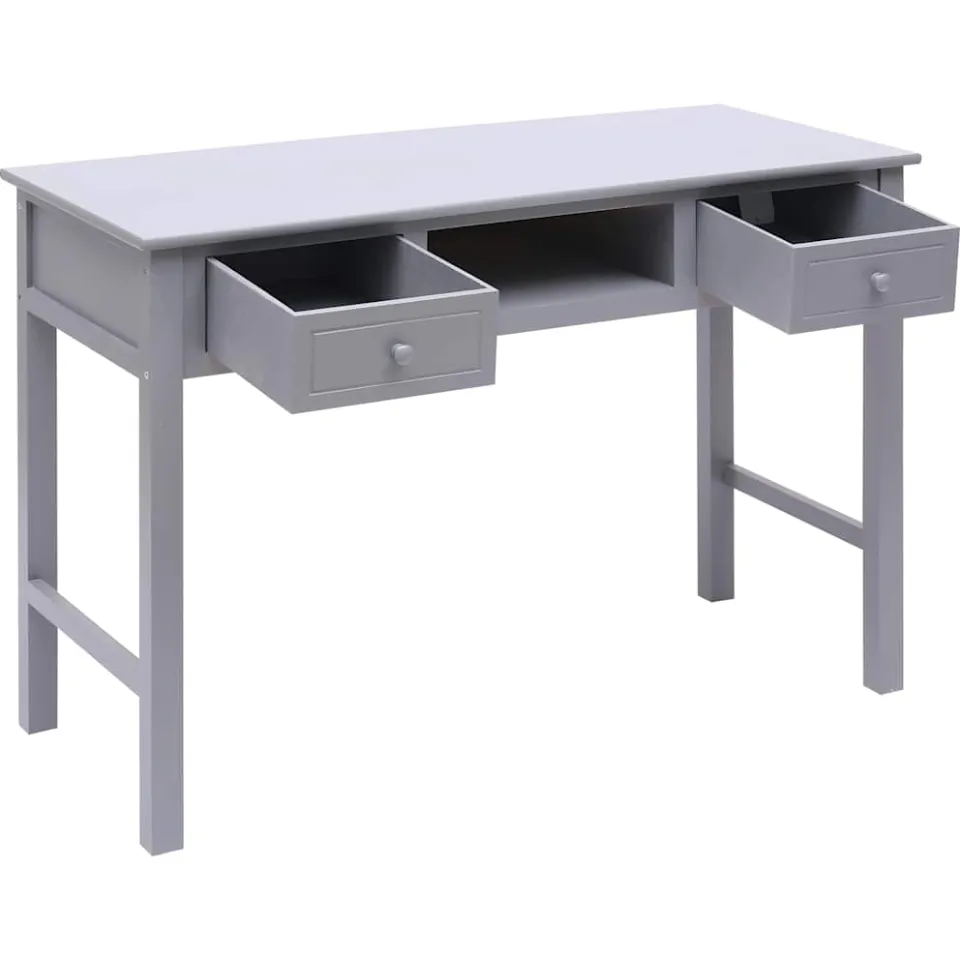 vidaXL Schrijftafel 110x45x76 cm hout grijs, foto 3
