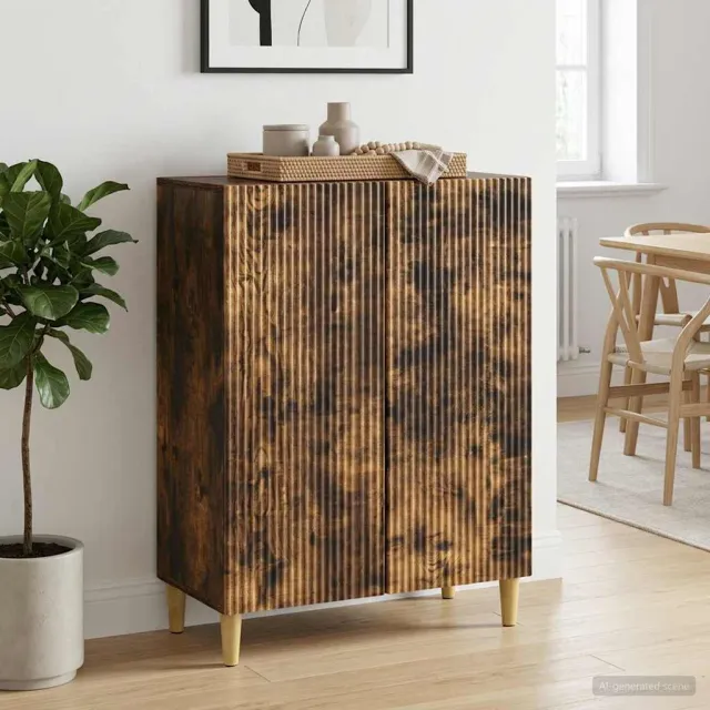 vidaXL Dressoir Gerookt eiken 66 x 34,5 x 90 cm Bewerkt hout Bruin