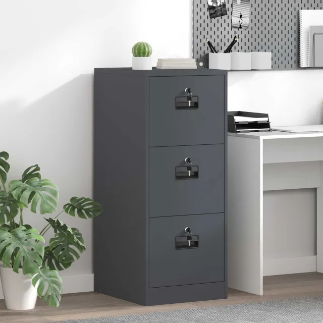vidaXL Bestandenkast Antraciet 44 x 50 x 106,5 cm Koudgewalst Staal Anthraciet