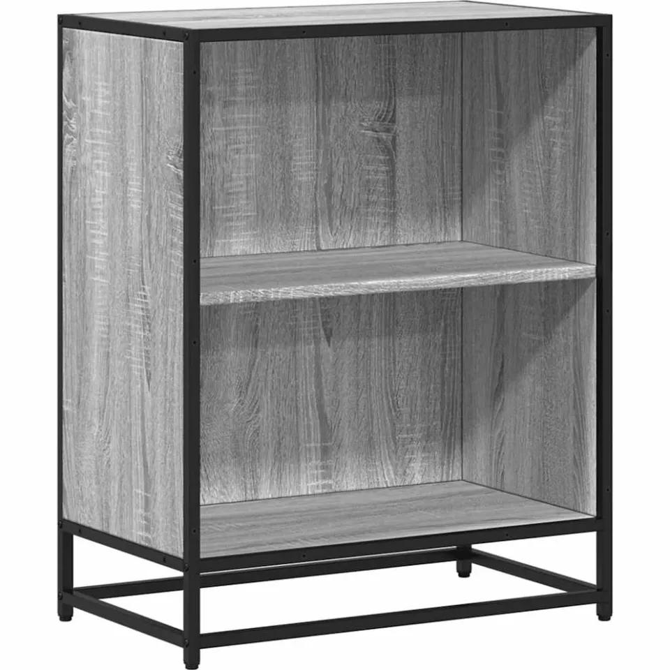 vidaXL Boekenkast 60x35x76 cm bewerkt hout grijs sonoma eikenkleurig, foto 3