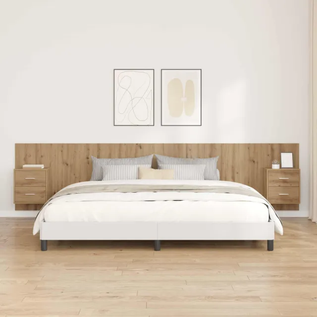 vidaXL Hoofdbord Met Kast 3 st Artisan Eiken Bewerkt hout Bruin