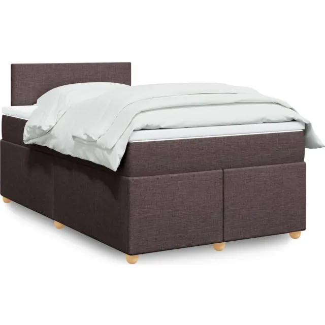 vidaXL Boxspring met matras stof donkerbruin 120x200 cm bruin