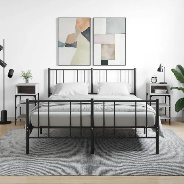 vidaXL Nachtkastjes 2 st 35x34,5x70 cm bewerkt hout zwart, foto 2