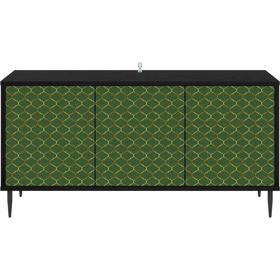 vidaXL Tv-meubel GELEEN 102 x 33 x 51 cm Zwart eiken Bewerkt hout, foto 4