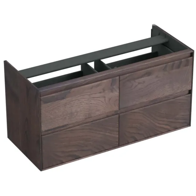 Forzalaqua Onderkast Forzalaqua Reno 120x51x60 Cm 4 Lades Softclose Eiken Charcoal Bruin