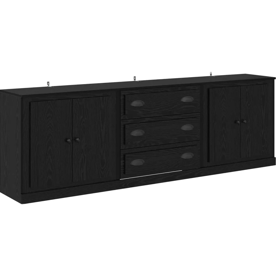 vidaXL Dressoirs 3 st Zwart eiken 210 x 35,5 x 67,5 cm Bewerkt hout, foto 3