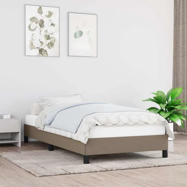 vidaXL Bedframe zonder matras 100x200 cm stof taupe