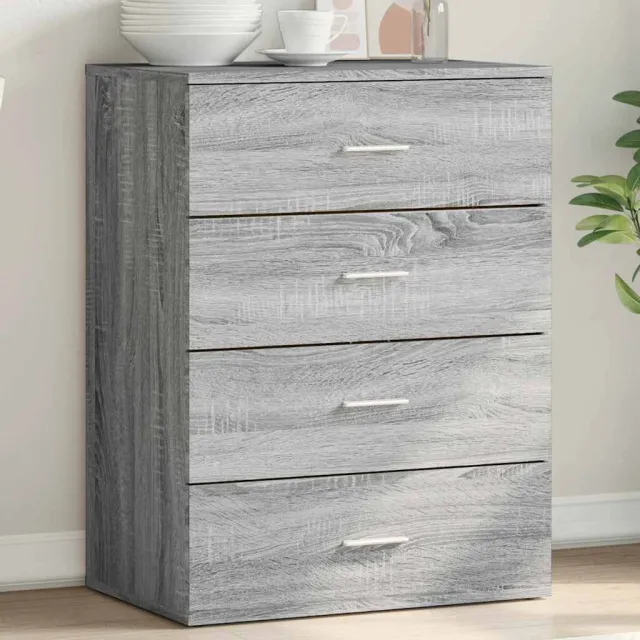 vidaXL Dressoir 60x39x80 cm bewerkt hout grijs sonoma, foto 2
