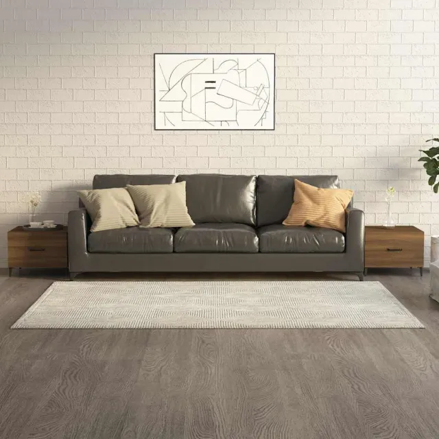 vidaXL Salontafels 2 st met metalen poten 50x50x40 cm bruin eikenkleur, foto 2