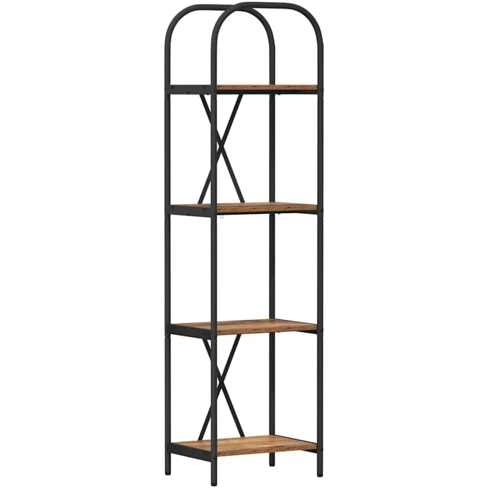 vidaXL Boekenkast 4-laags 40 x 30 x 146 cm Bewerkt hout Oudhout bruin