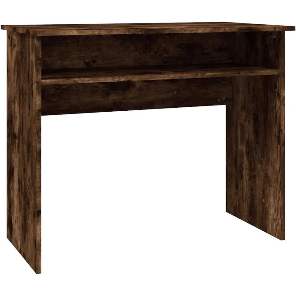 vidaXL Bureau 90x50x74 cm bewerkt hout gerookt eikenkleurig, foto 3