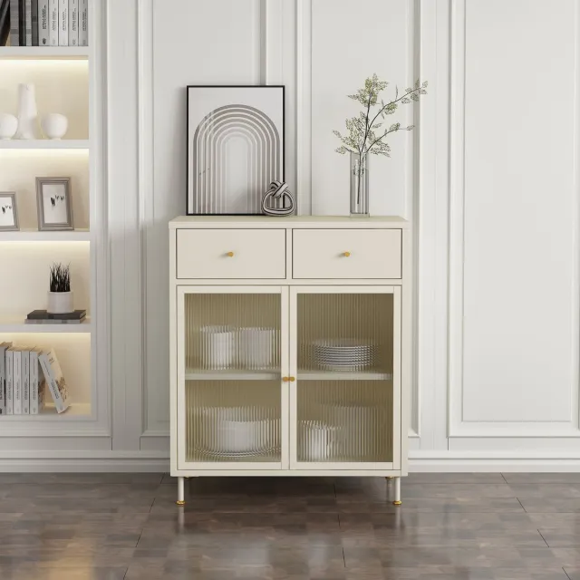 en.casa Sideboard Lindau commode 97x80x40 cm cremewit [en.casa]