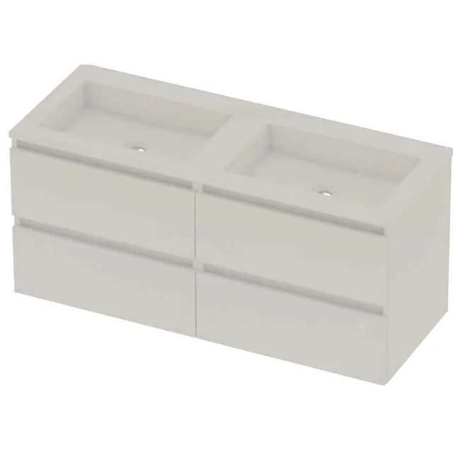 Basic-Line Aura 46 Badmeubelset Acryl 120x46x54 cm A46gwemw2x600 Mat White Glans Wit