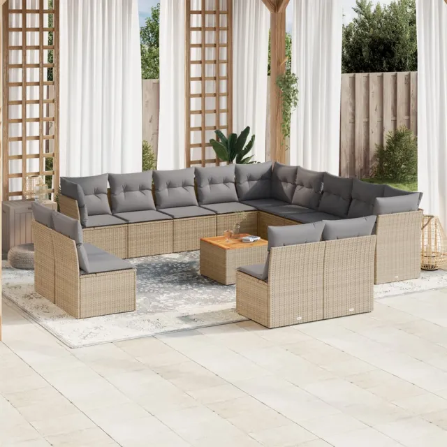 vidaXL Patio Sofa Set Mix Beige en Lichtgrijs, foto 2