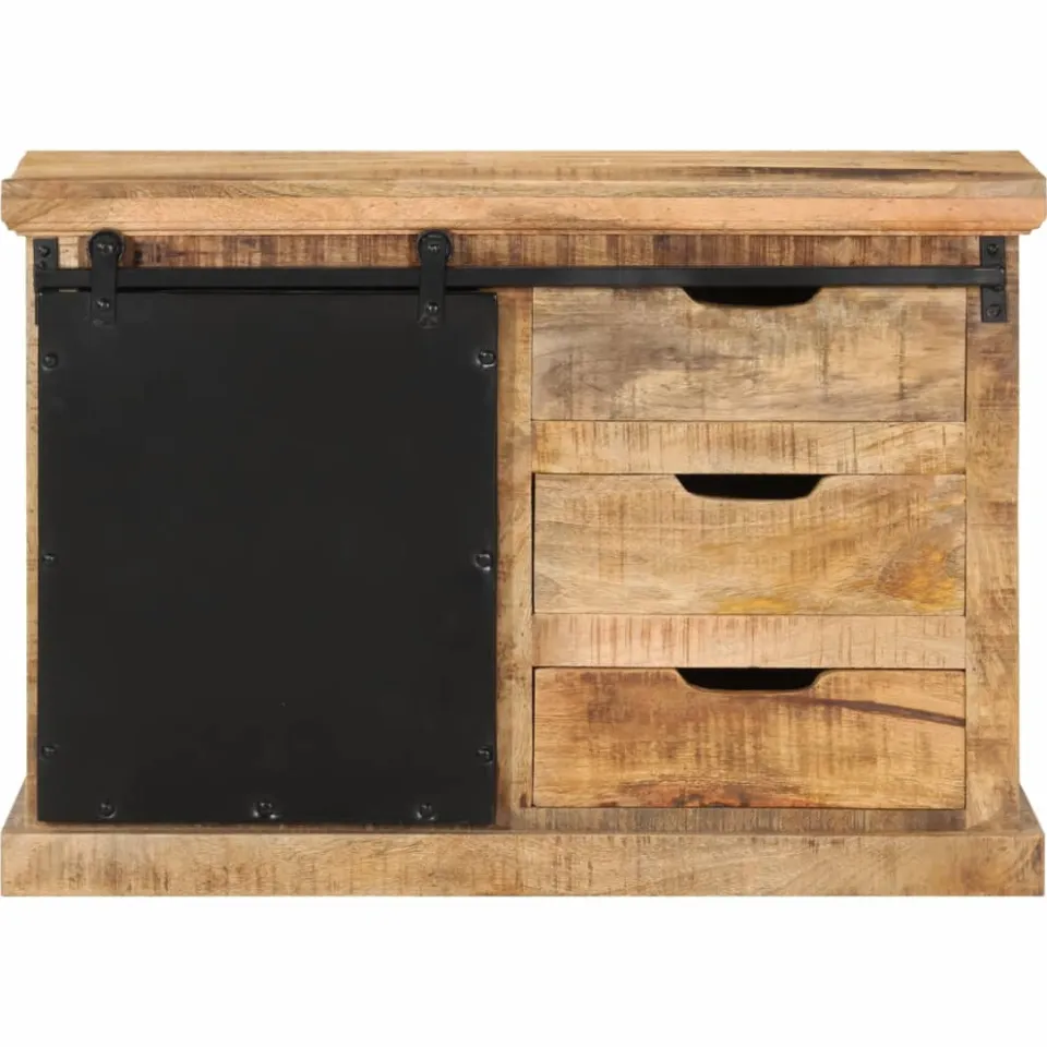 vidaXL Dressoir 80x30x55 cm massief ruw mangohout bruin, foto 3