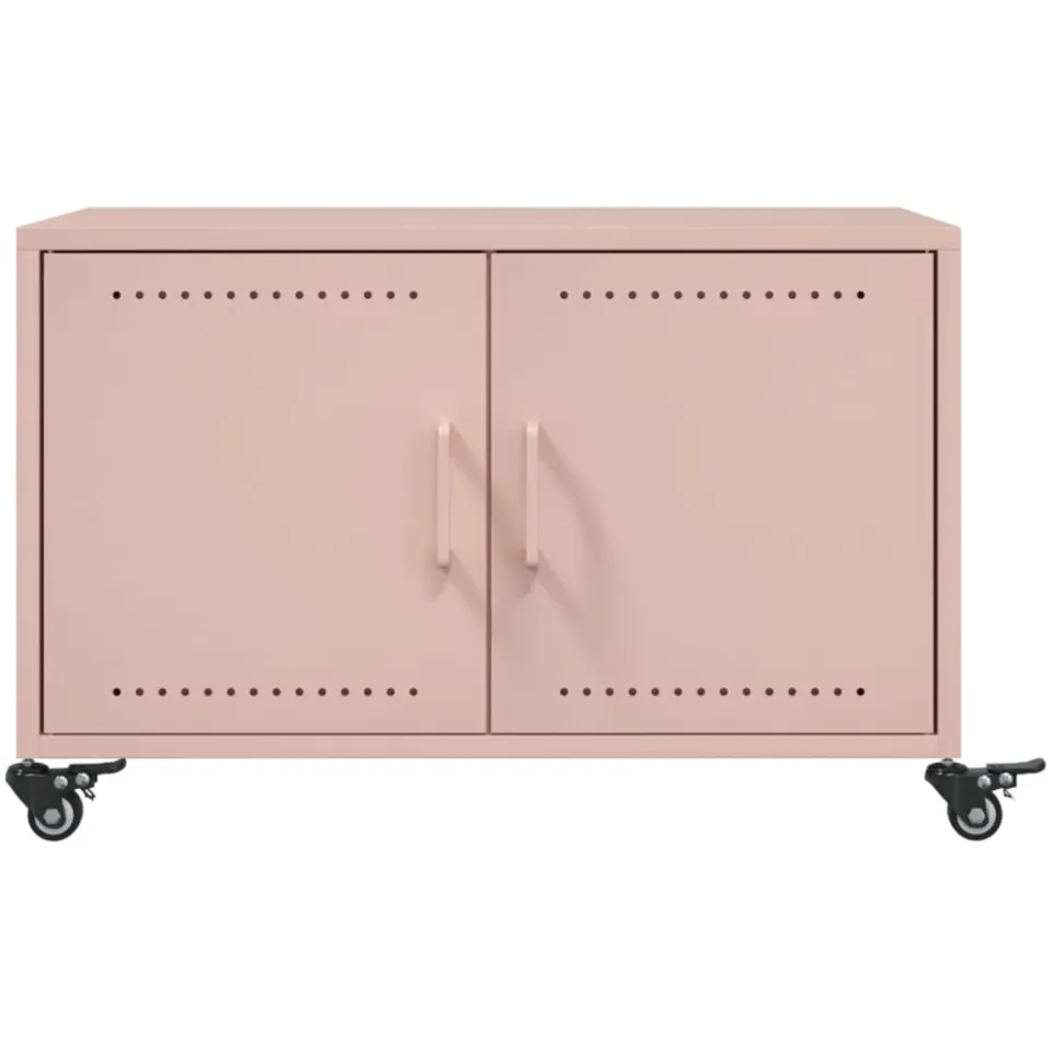 vidaXL Salontafel 68x50x43,5 cm staal roze, foto 4