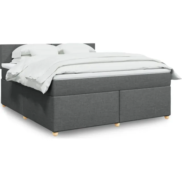 vidaXL Boxspring met matras stof donkergrijs 180x200 cm grijs