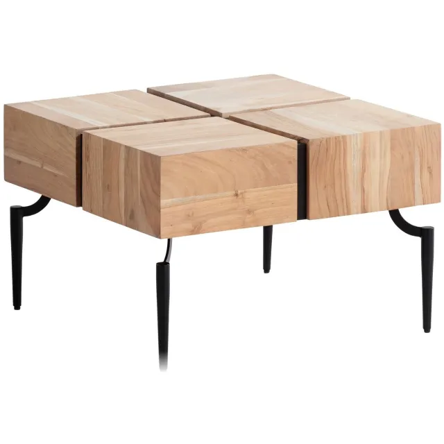 Wohnling Salontafel acacia 60x60 cm zwart - WL6.979 Zie omschrijving