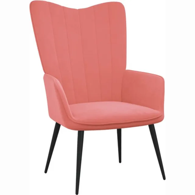 vidaXL Relaxstoel - fluweel - roze