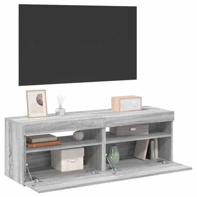 vidaXL Tv-meubels 2 st met LED-verlichting 60x35x40 cm grijs sonoma, foto 2