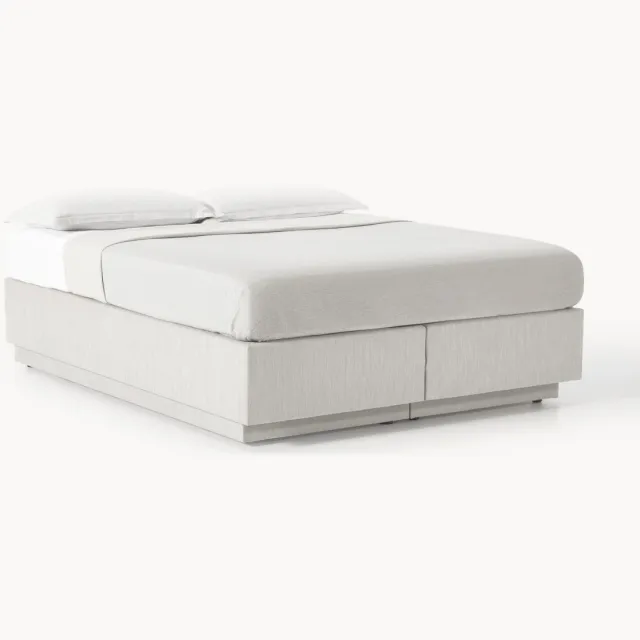 Westwing Collection Divan bed Enya met opbergruimte Taupe