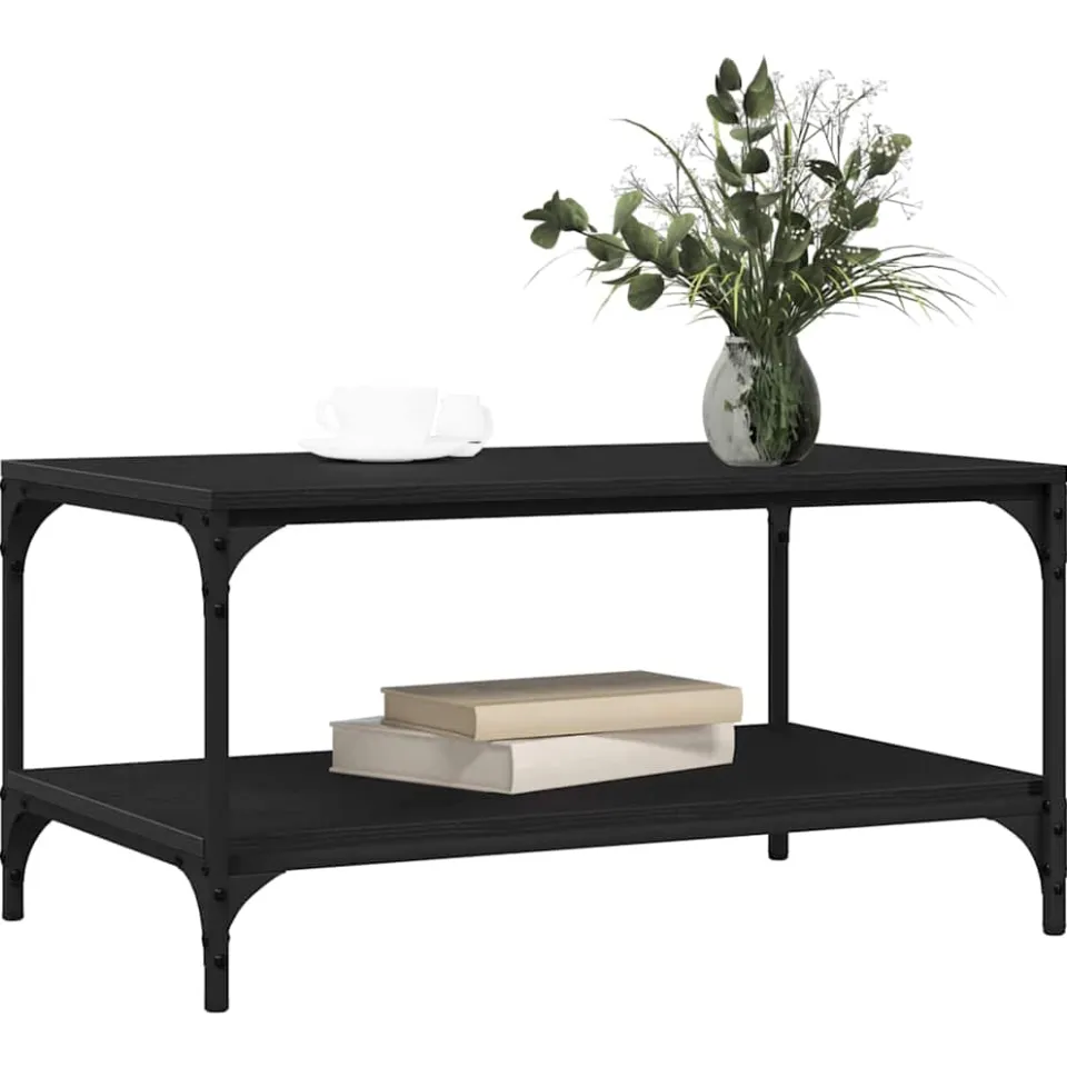 vidaXL Salontafel Zwart Eiken 82 x 50 x 40 cm Bewerkt hout