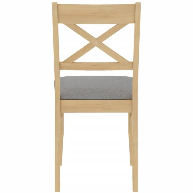 Furnitex K36-FX - Eetkamerstoel - Natuurlijk eikenhout - Grijze bekleding Grijs;Natuurlijk eiken
