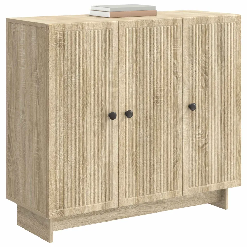 vidaXL Dressoir Sonoma Eiken 89 x 34,5 x 80 cm Bewerkt hout Bruin