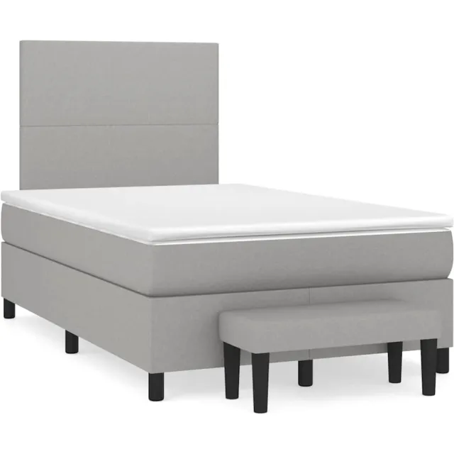 vidaXL Boxspring met matras stof lichtgrijs 120x190 cm grijs