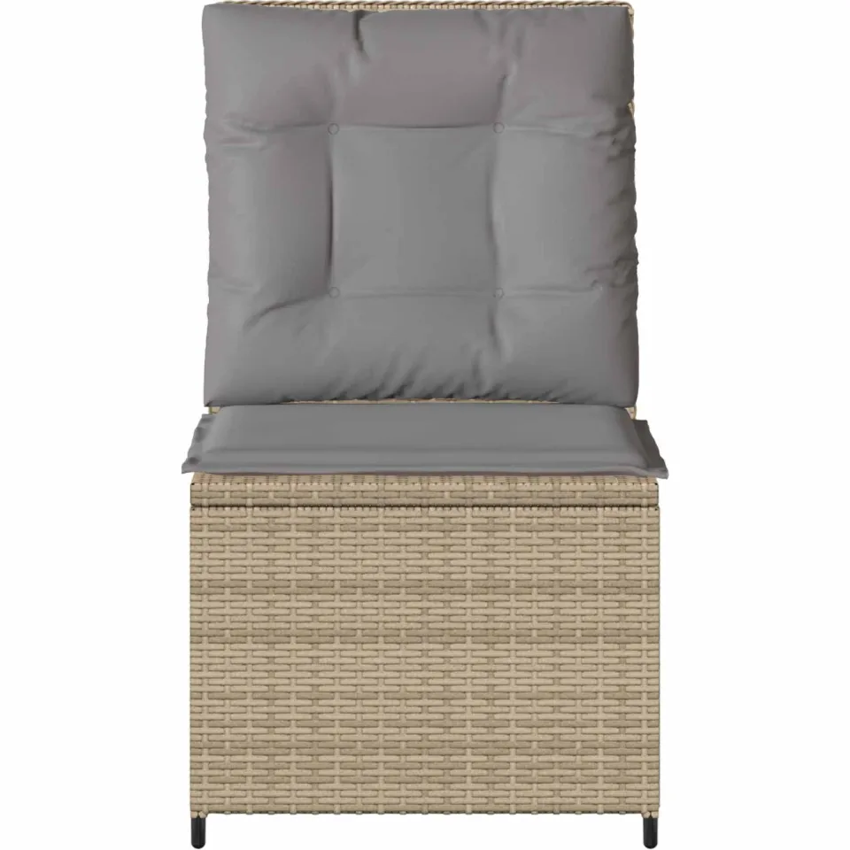 vidaXL Tuinbank Beige en Grijs poly rattan, foto 3