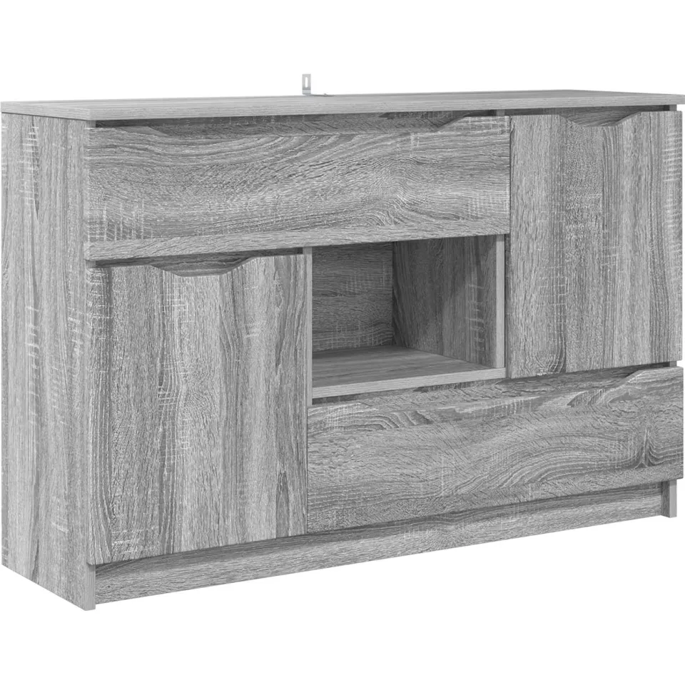 vidaXL Dressoir Grijs Sonoma 100 x 30 x 65,6 Bewerkt hout, foto 3