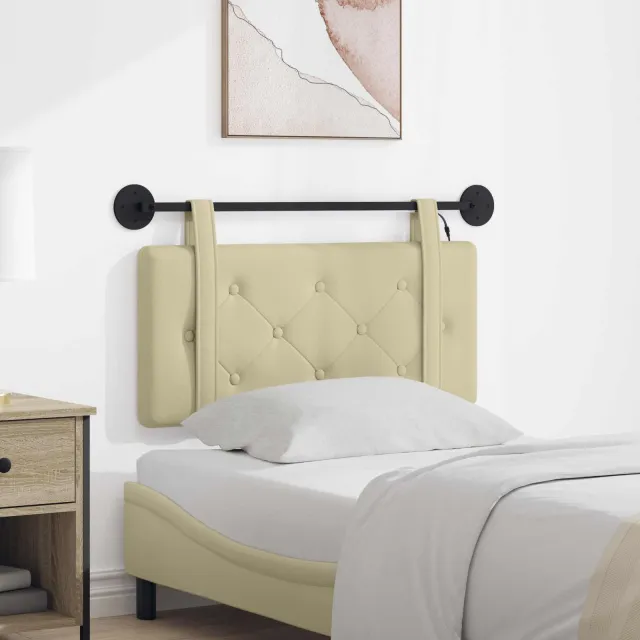 vidaXL Hangend hoofdbord Crèmekleurig Kunstleer