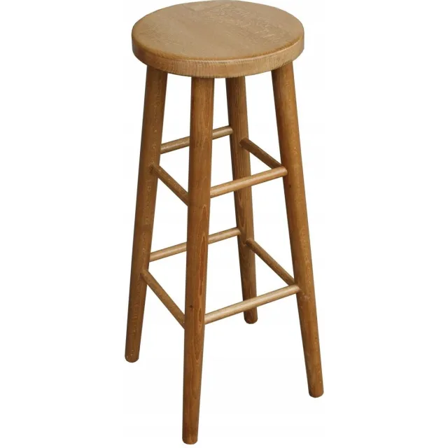 Metdrew Houten Barkruk 81 cm - Eiken Kleur - Massief Beukenhout