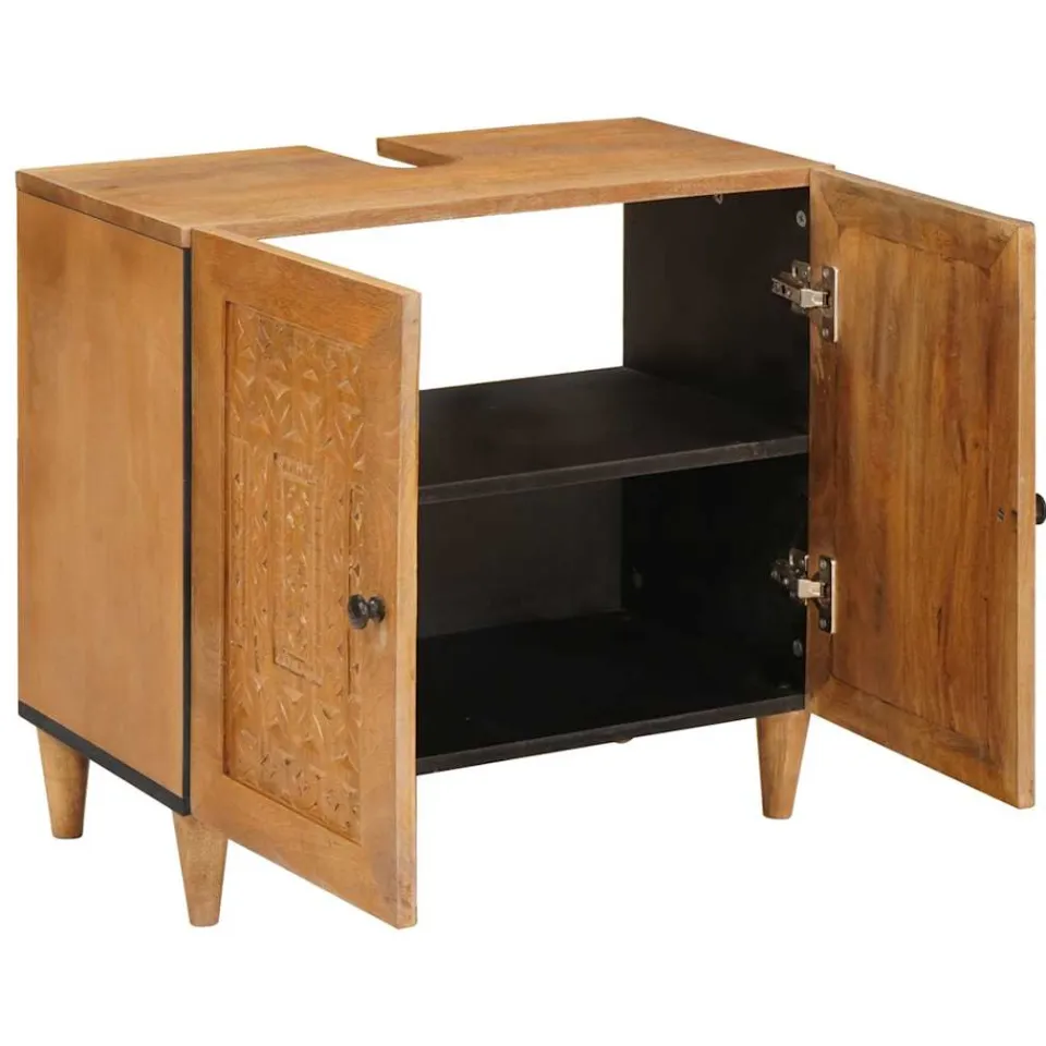 vidaXL Badkamer wastafelkast Light Brown 62 x 33 x 58 cm, foto 2