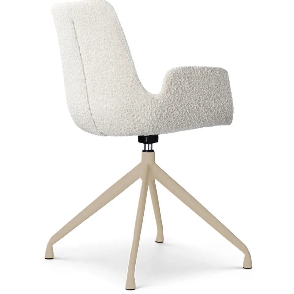 Nolon Nola-Eef draaibare eetkamerstoel bouclé beige - beige onderstel, foto 4